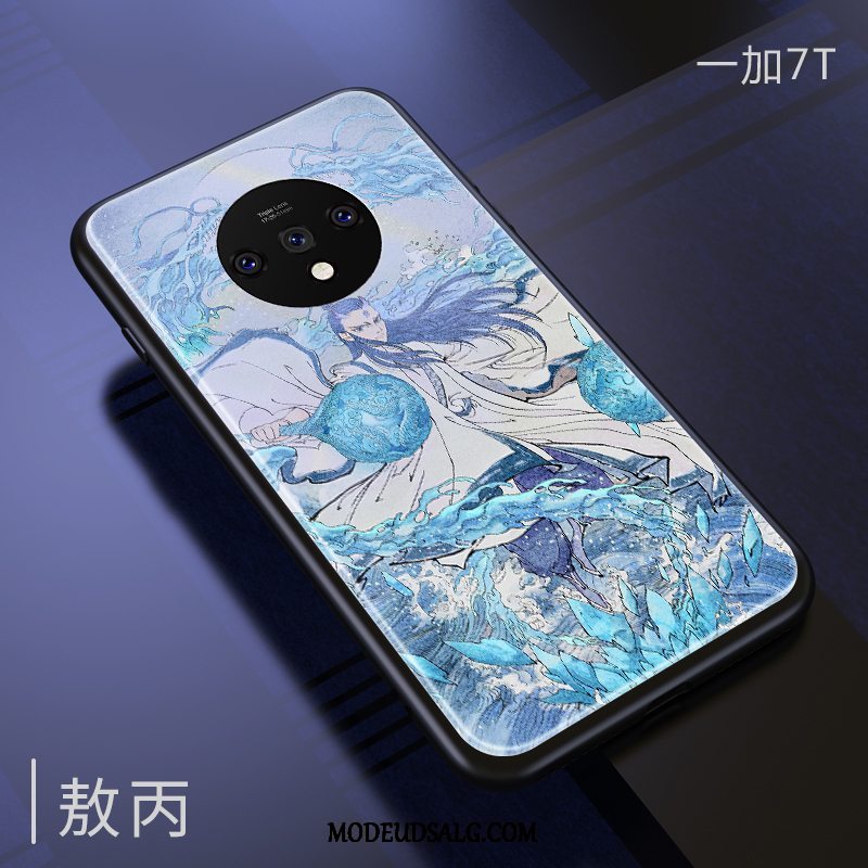 Oneplus 7t Etui Baby Blå Glas Kinesisk Stil Cover