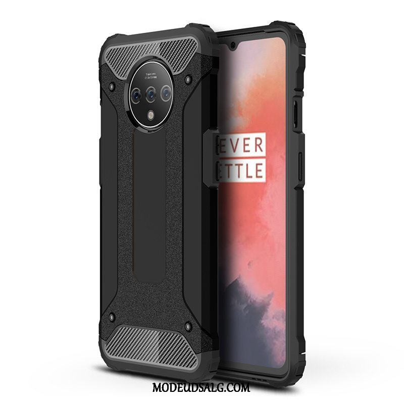 Oneplus 7t Etui Beskyttelse Cover Silikone Pu Sort