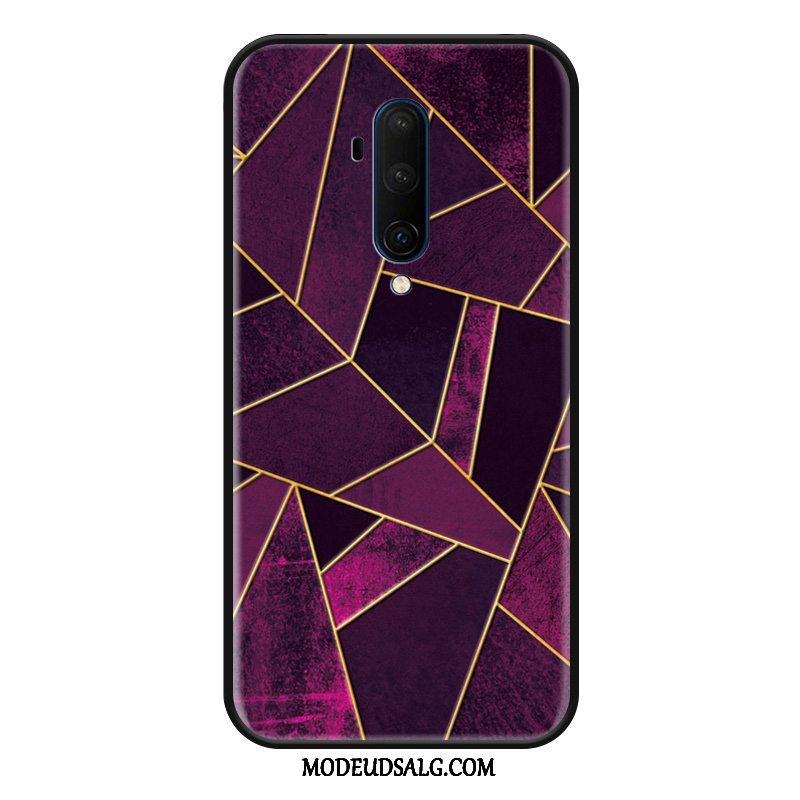 Oneplus 7t Pro Etui / Cover Anti-fald Geometri Nubuck Farve Kreativ