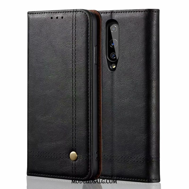 Oneplus 8 Etui Business Folio Lædertaske Sort Magnetisk