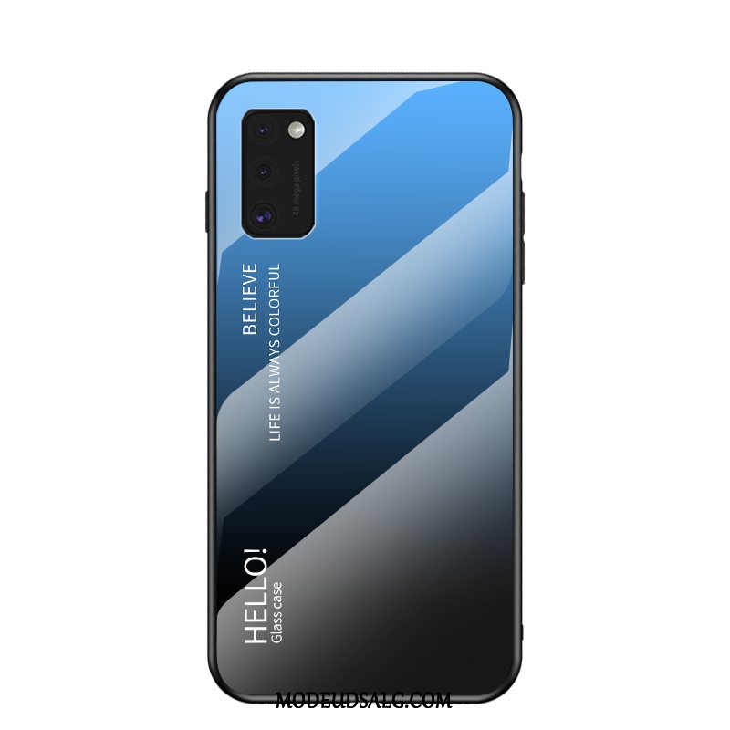 Samsung Galaxy A41 Etui Beskyttelse Alt Inklusive Glas Blå Malet