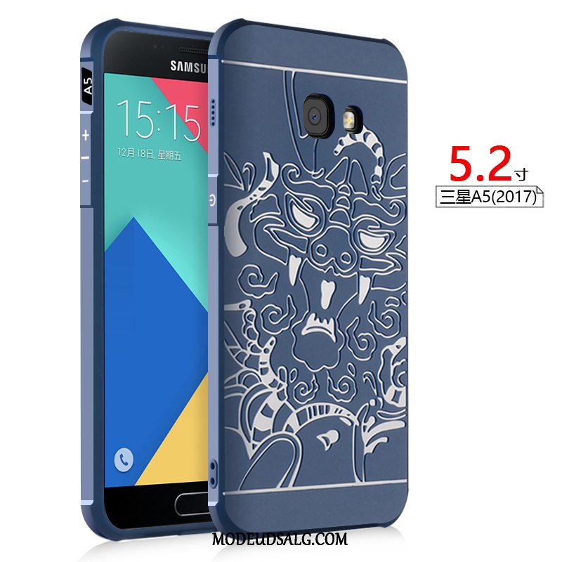 Samsung Galaxy A5 2017 Etui / Cover Blå Blød Silikone Cartoon