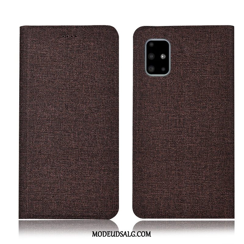 Samsung Galaxy A51 Etui Bomuld Og Linned Anti-fald Alt Inklusive Beskyttelse Cover