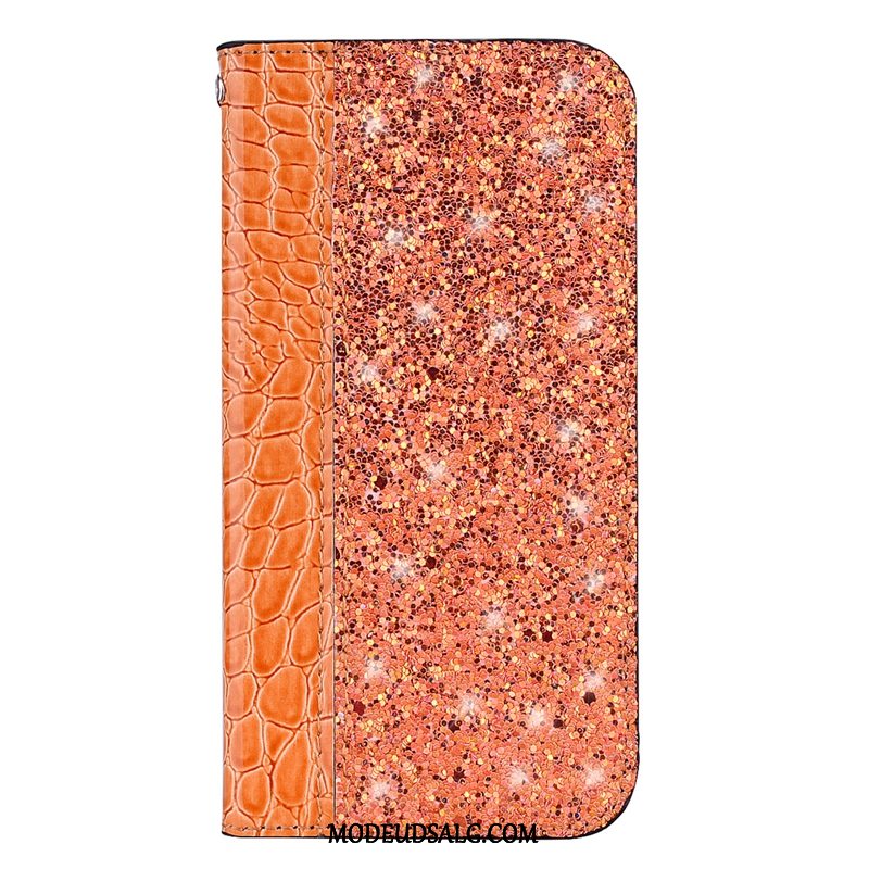 Samsung Galaxy A6 Etui / Cover Krokodille Mønster Guld Beskyttelse Lædertaske