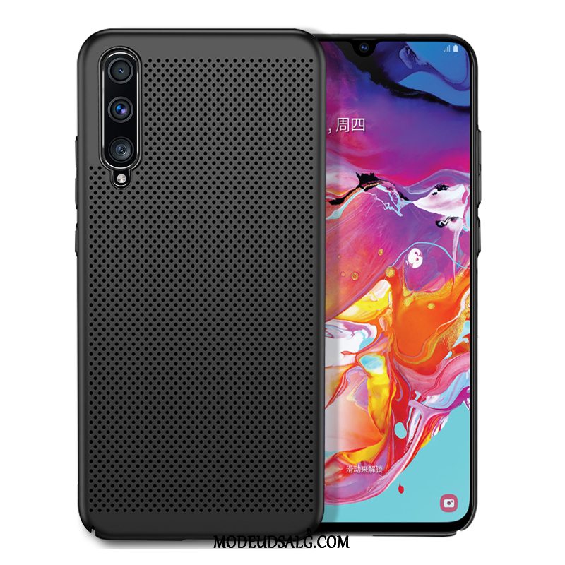 Samsung Galaxy A70 Etui Anti-fald Sort Nubuck Cover Mesh