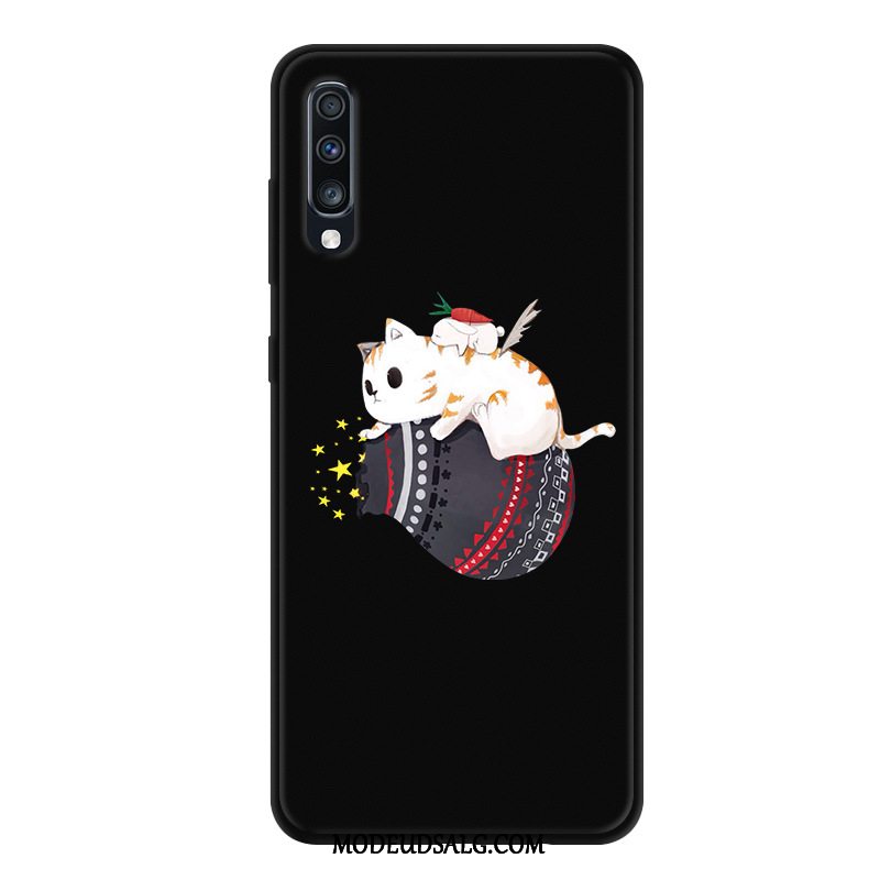 Samsung Galaxy A70 Etui / Cover Anti-fald Gaze Cartoon Sort Beskyttelse