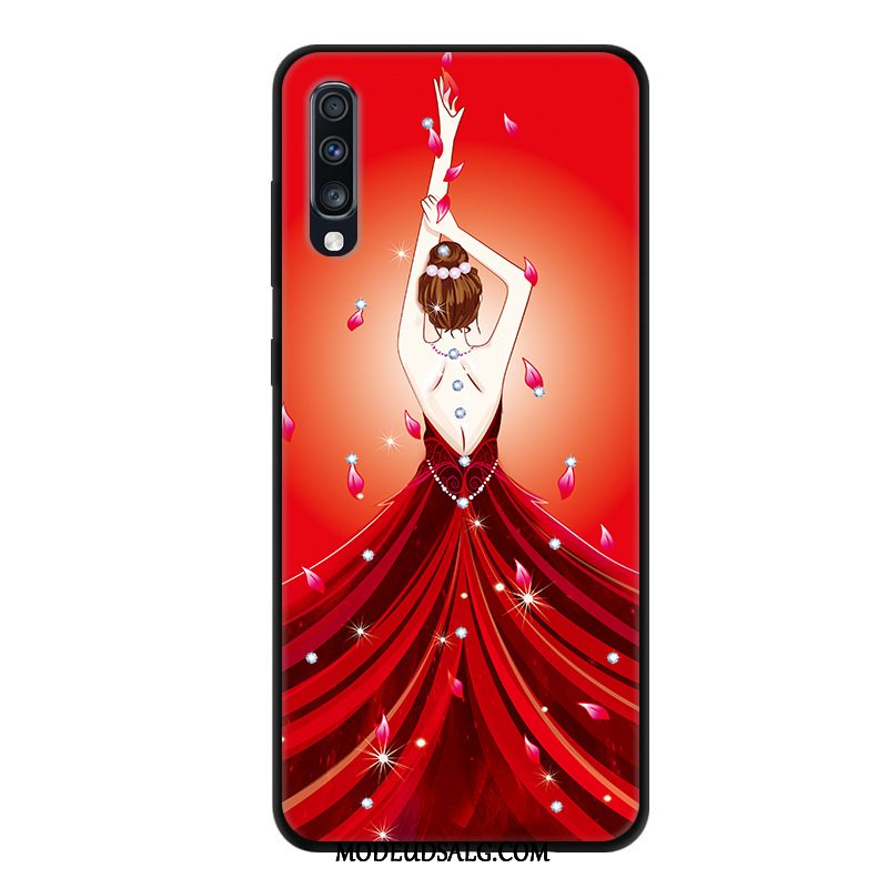 Samsung Galaxy A70 Etui Rød Anti-fald Gaze Glas Beskyttelse