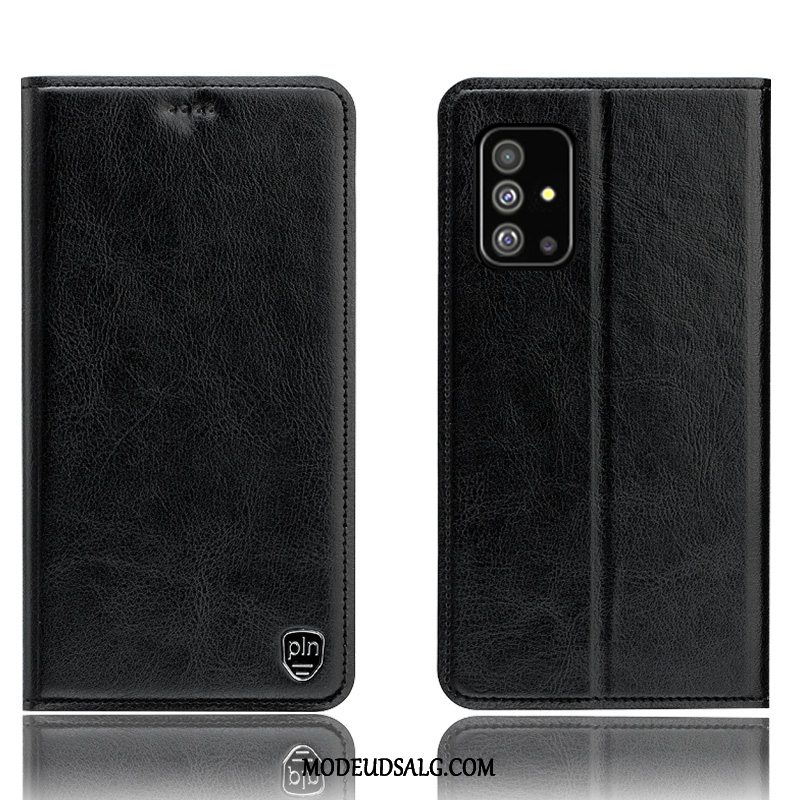 Samsung Galaxy A71 Etui / Cover Lædertaske Mønster Sort Beskyttelse