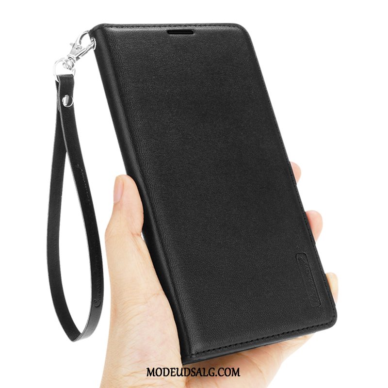 Samsung Galaxy A8 Etui Lædertaske Sort Cover Beskyttelse Folio