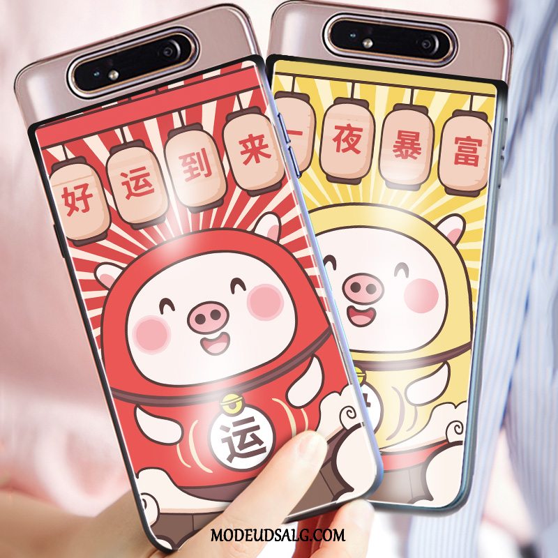 Samsung Galaxy A80 Etui Anti-fald Cartoon Beskyttelse Glas Cover