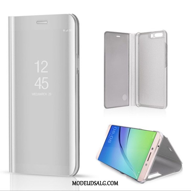 Samsung Galaxy A80 Etui / Cover Sølv Belægning Lædertaske Tredimensionale Spejl