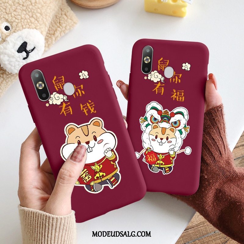 Samsung Galaxy A8s Etui Anti-fald Rød Rotte Cartoon Tynd