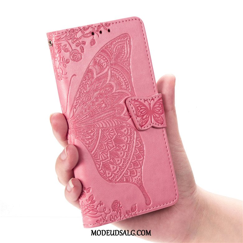 Samsung Galaxy J6+ Etui / Cover Lyserød Beskyttelse Blomster Lædertaske Folio