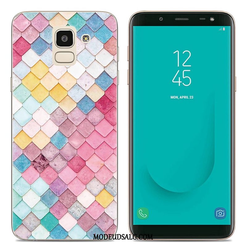 Samsung Galaxy J6 Etui Gennemsigtig Cartoon Silikone-etui Kreativ Farve