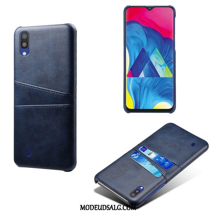 Samsung Galaxy M20 Etui Læder Blå Cover Cow Kort