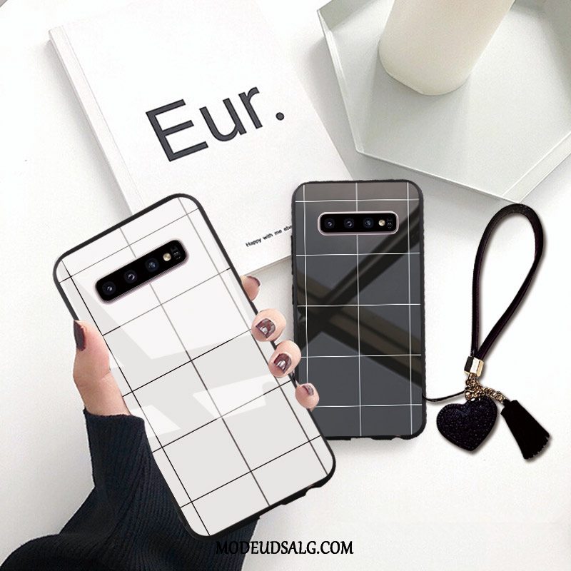 Samsung Galaxy S10+ Etui Anti-fald Af Personlighed Kreativ Hvid Glas