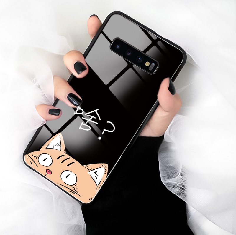 Samsung Galaxy S10+ Etui / Cover Spejl Beskyttelse Sort Cartoon Smuk