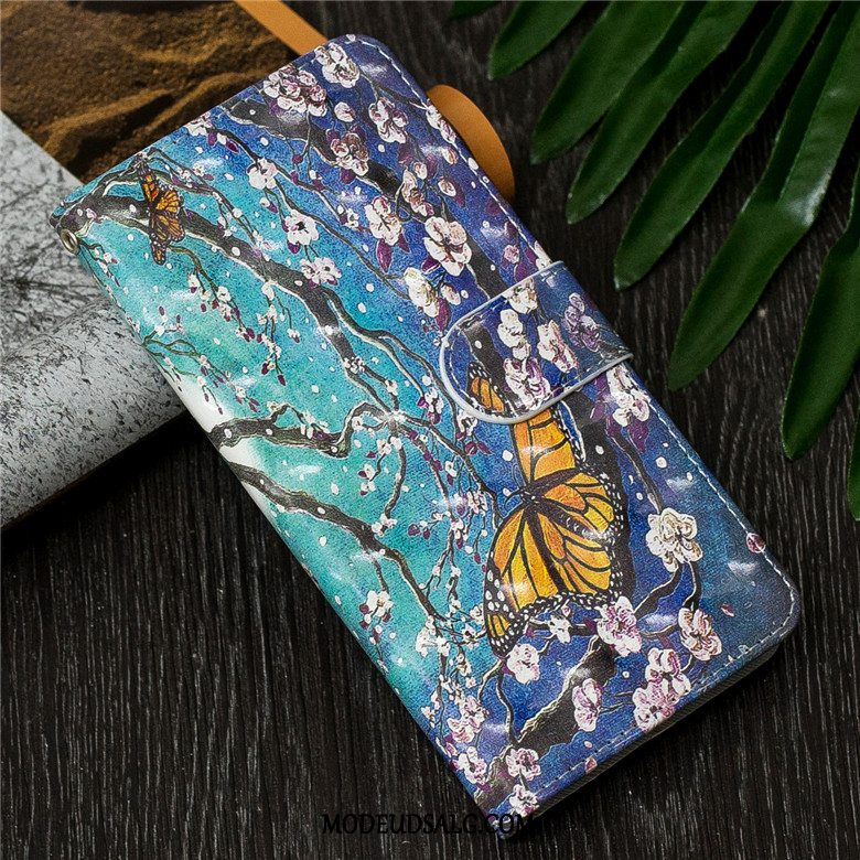 Samsung Galaxy S10 Etui Silikone Cartoon Lilla Lædertaske Clamshell