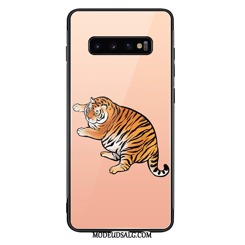 Samsung Galaxy S10+ Etui Super Sødt Net Red Tiger Af Personlighed Lyserød