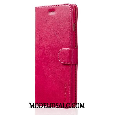 Samsung Galaxy S6 Edge Etui Cover Rød Folio Kort Læder