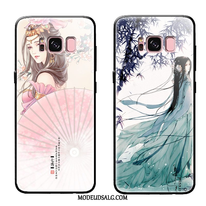 Samsung Galaxy S8 Etui Hærdet Glas Spejl Grøn Beskyttelse Kunst