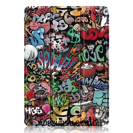 Samsung Galaxy Tab S9 Graffiti Transparent Ryg Stylus Holder