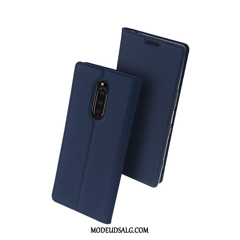 Sony Xperia 1 Etui Cover Anti-fald Beskyttelse Blå Kort