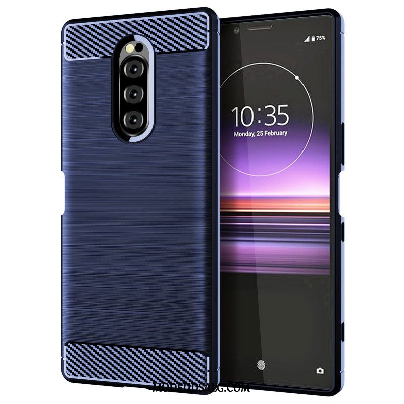 Sony Xperia 1 Etui Cyan Blød Ny Anti-fald Beskyttelse