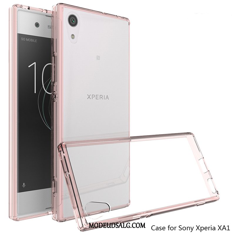 Sony Xperia Xa1 Etui Hård Beskyttelse Anti-fald Gennemsigtig Cover