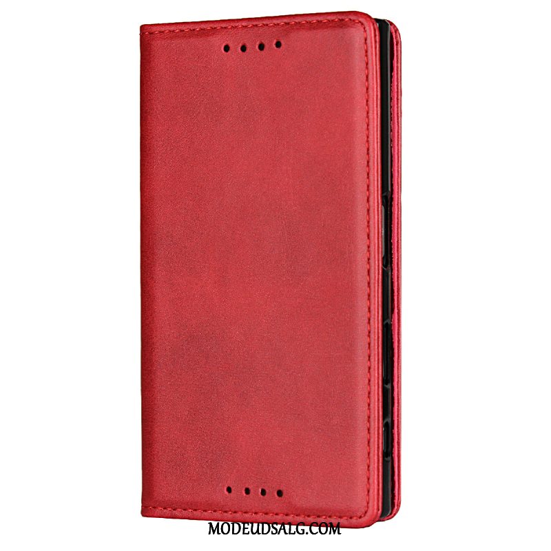 Sony Xperia Xz1 Etui Rød Cover Lædertaske Business Beskyttelse