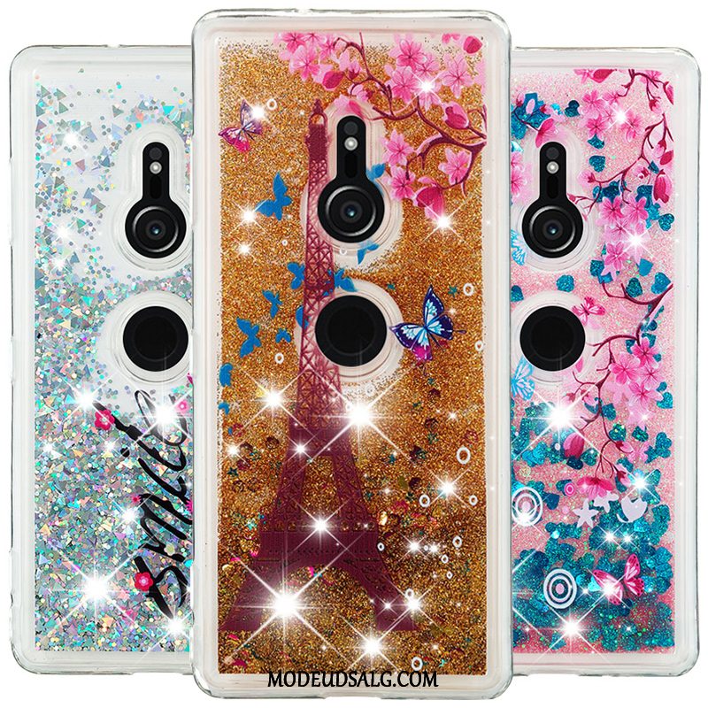 Sony Xperia Xz3 Etui Guld Quicksand Cartoon Cover Hængende Ornamenter