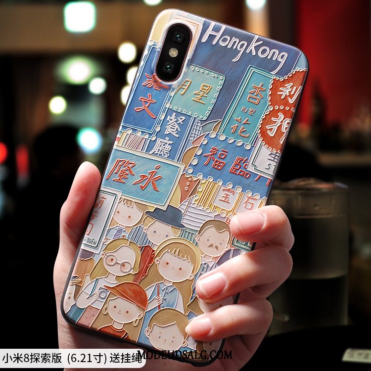 Xiaomi Mi 8 Pro Etui / Cover Silikone Mønster Rød Anti-fald Lille Sektion