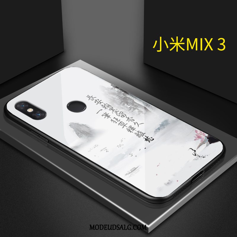 Xiaomi Mi Max 3 Etui Glas Hvid Cover Anti-fald Lille Sektion