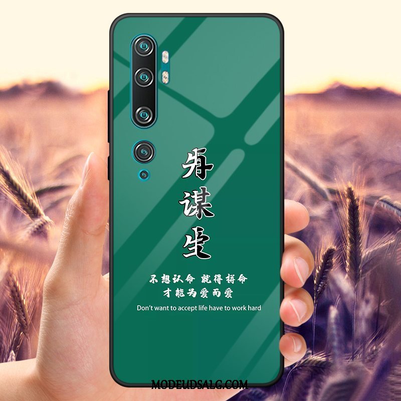 Xiaomi Mi Note 10 Etui Net Red Lille Sektion Grøn Spejl Hærdet Glas