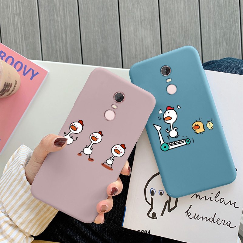 Xiaomi Redmi 5 Etui Cartoon Rød Nubuck Anti-fald Cover