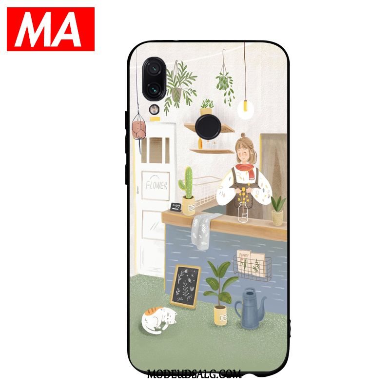 Xiaomi Redmi 7 Etui Cover Høj Blomster Kat Silikone