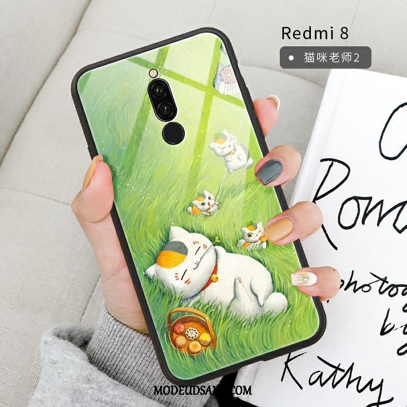 Xiaomi Redmi 8 Etui / Cover Spejl Net Red Grøn Hængende Ornamenter