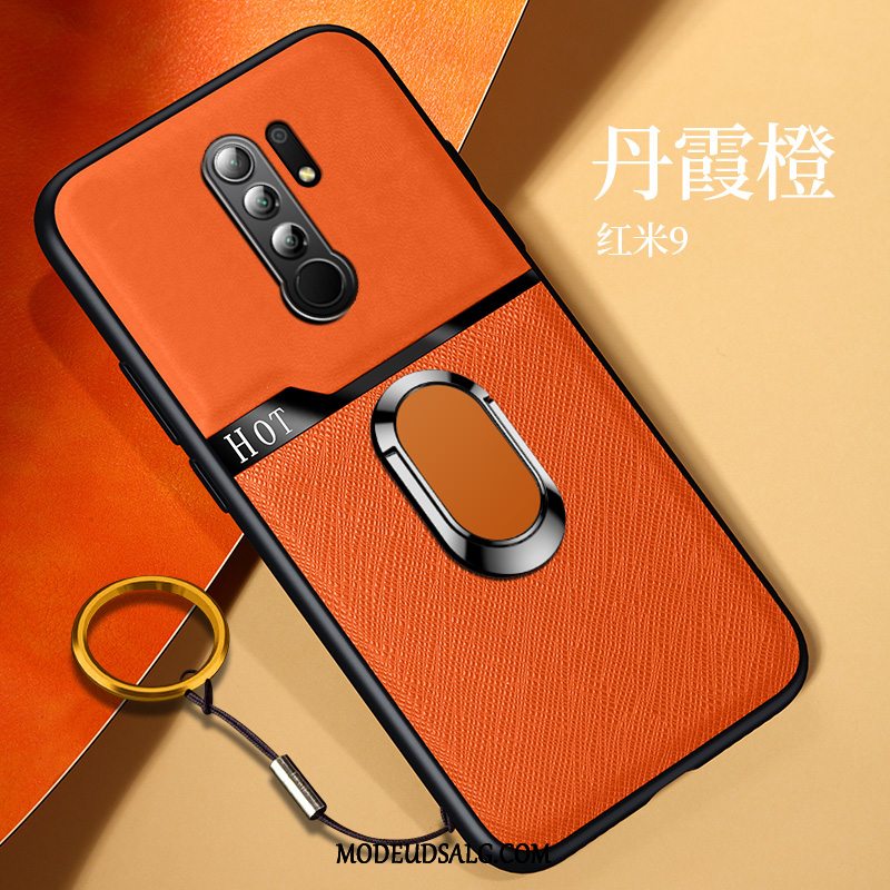 Xiaomi Redmi 9 Etui Orange Blød Læder Silikone Ring