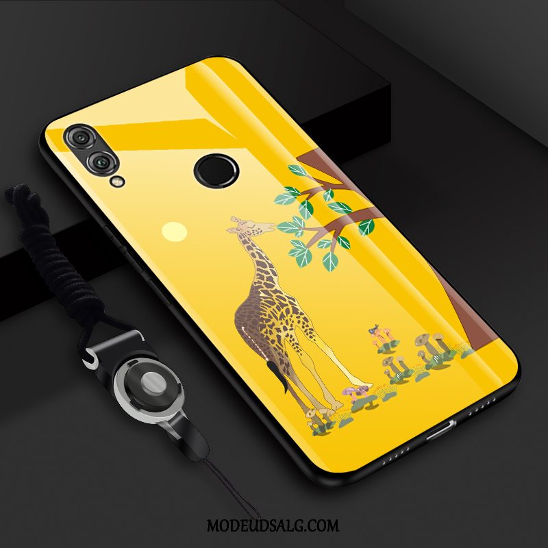 Xiaomi Redmi Note 7 Etui Rød Gul Lille Sektion Cover Glas