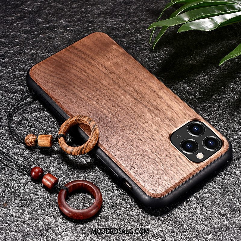 iPhone 11 Pro Max Etui Cover Beskyttelse Nubuck Silikone Træ