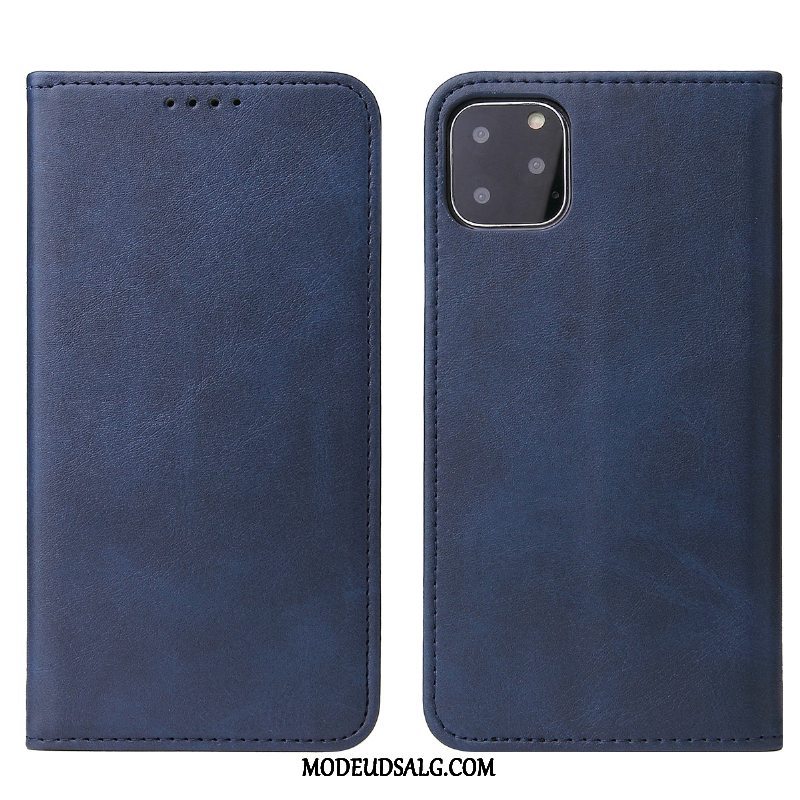 iPhone 11 Pro Max Etui Lædertaske Folio Ny Cyan