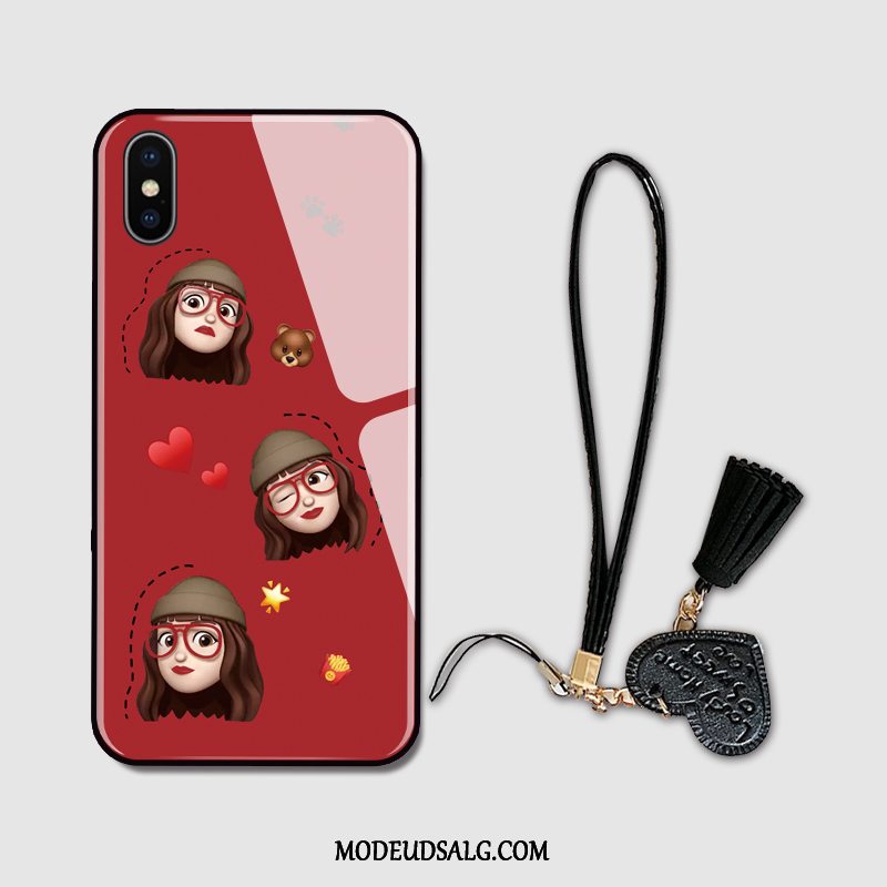 iPhone X Etui Glas Net Red Kreativ Rød Anti-fald