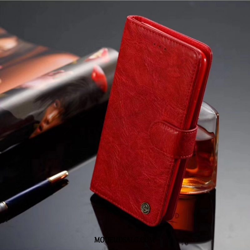 iPhone Xr Etui Ægte Læder Tegnebog Cover Fold Business